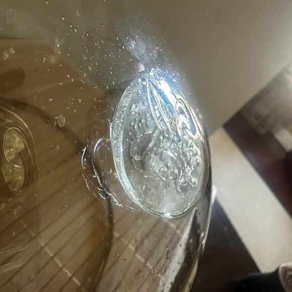 Demijohn Recycled Glass Cloche Dome Wine & Cheese Fleur-de-lis Stopper Large EUC - Picture 12 of 12